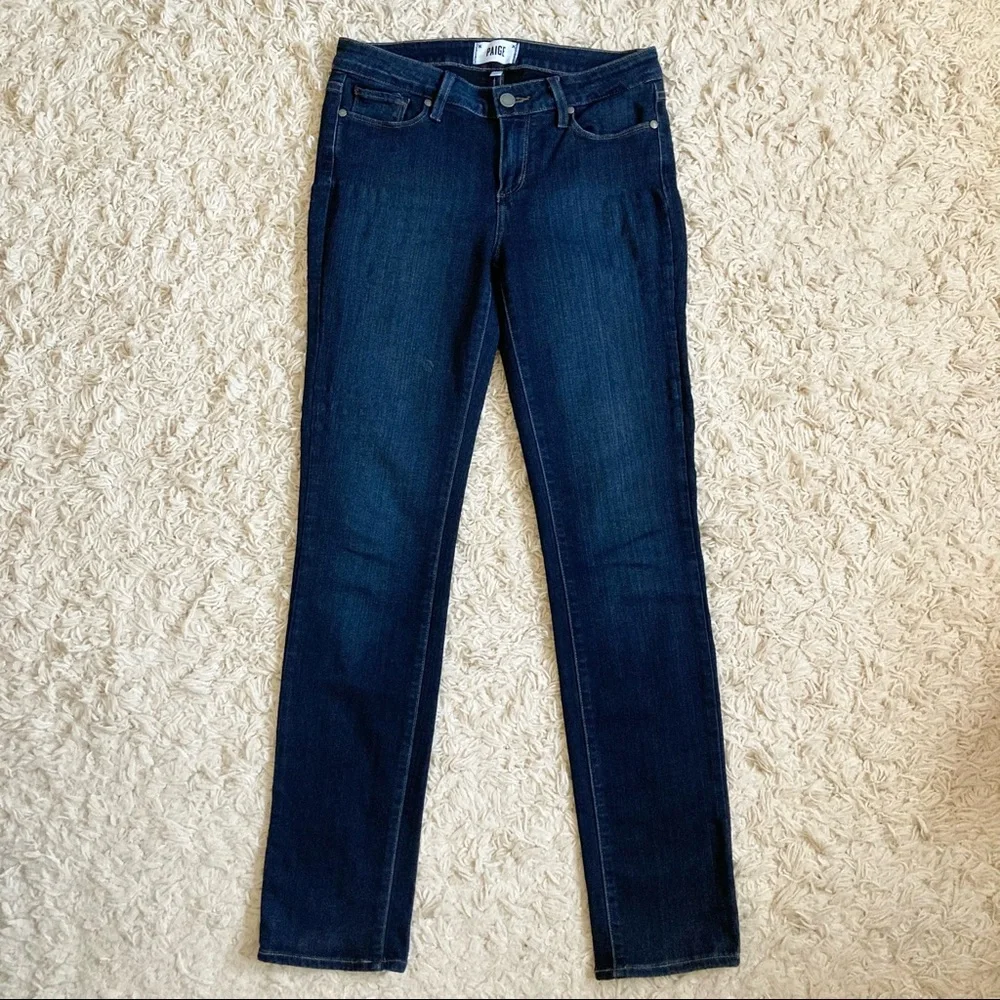 PAIGE Skyline Skinny Mona Dark Wash Mid Rise Blue Jeans Size 27 in EUC_2